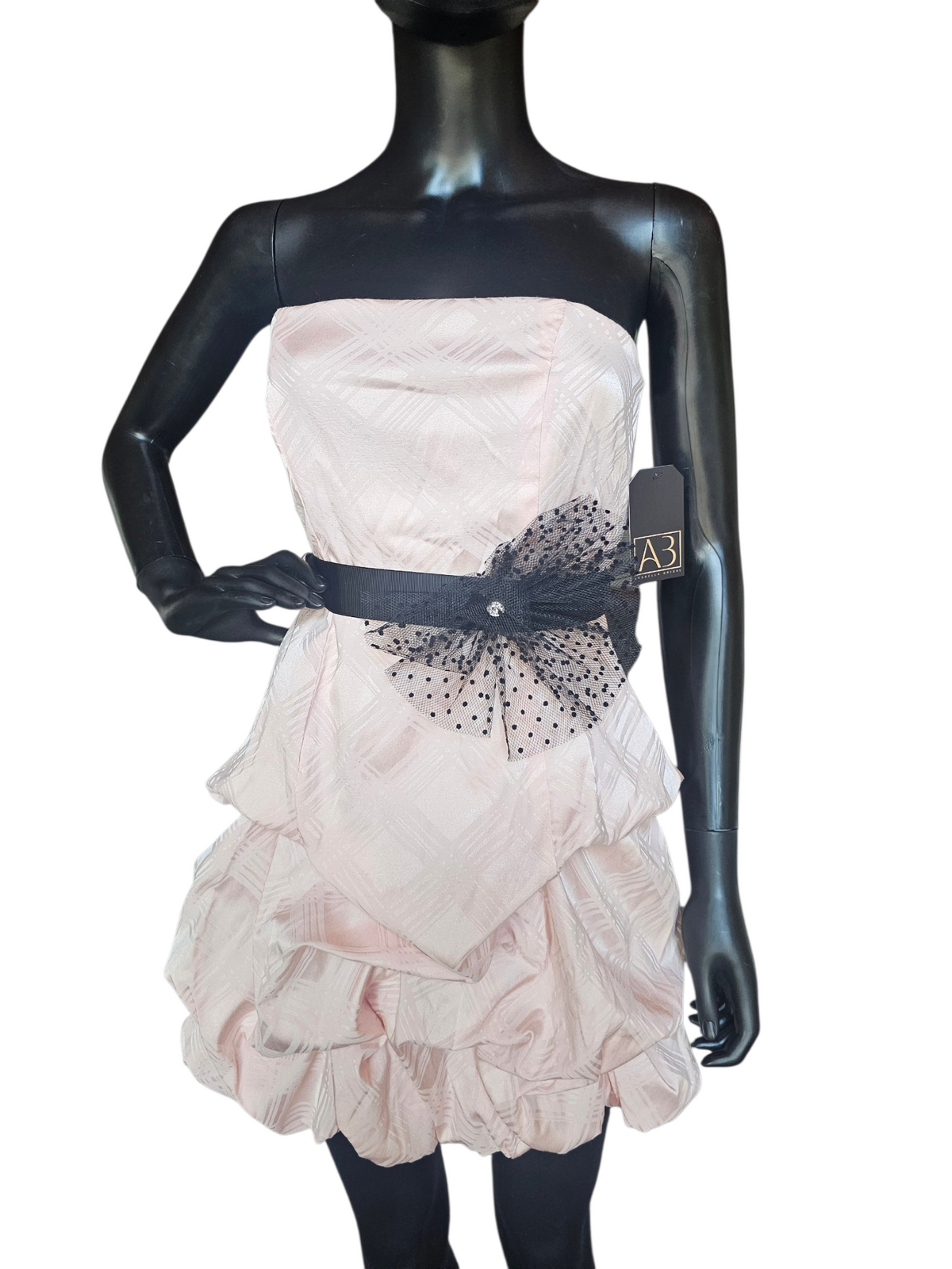 Pink Bubble Skirt W/Black Belt Homecoming Dress - City Triangles