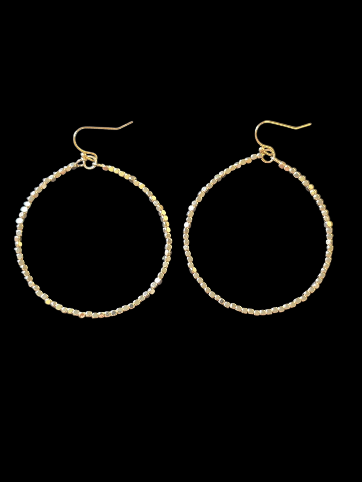 Gold Bead Hoop Earring