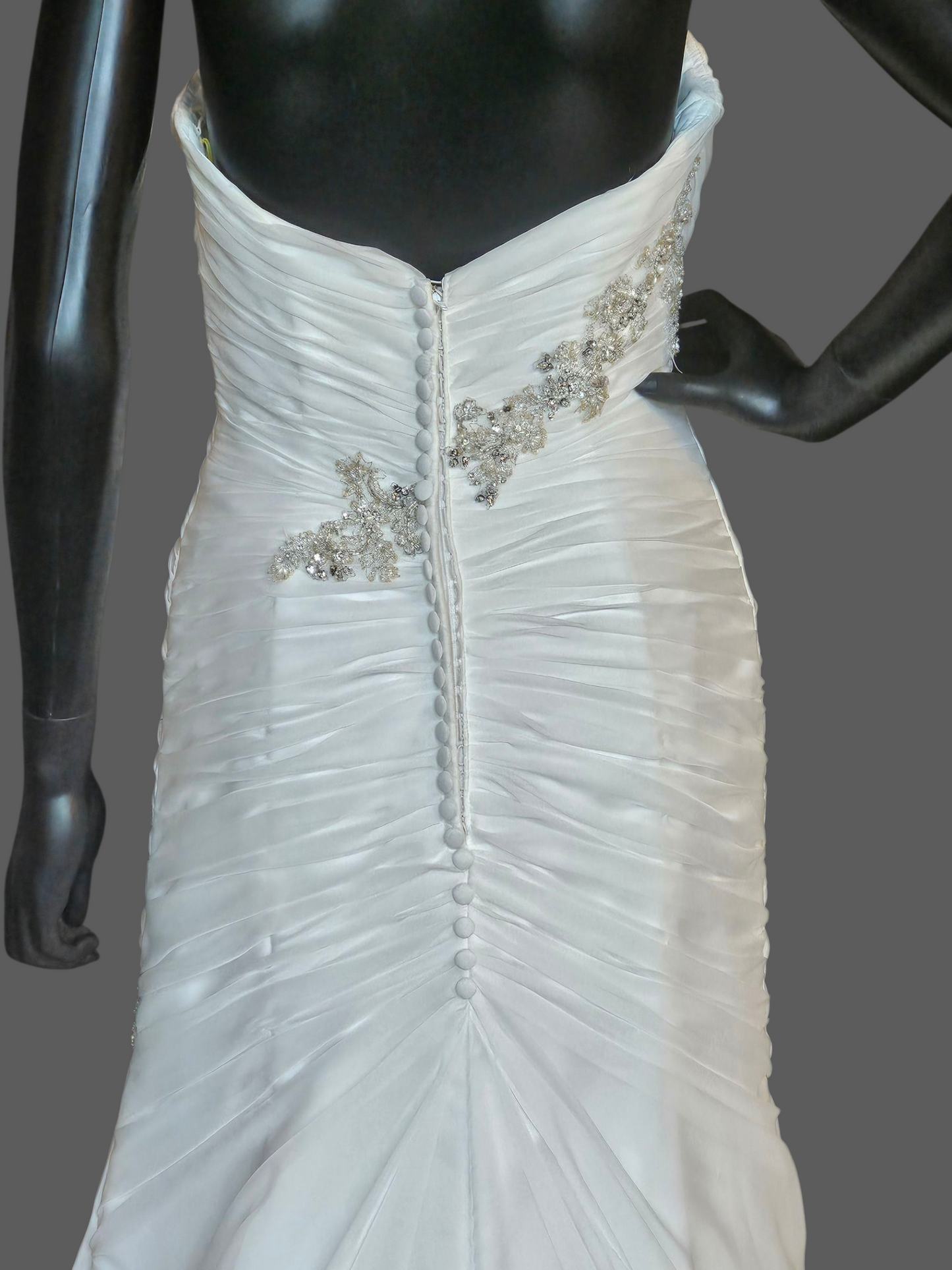 Ivory Chiffon Fit/Flare Sweetheart Wedding Gown - Casablanca