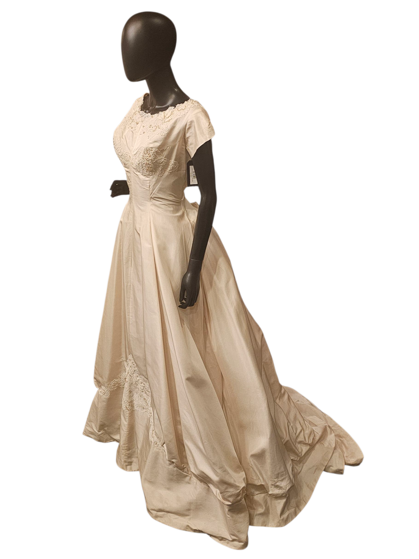 Vintage 50's Cream Silk Wedding Gown