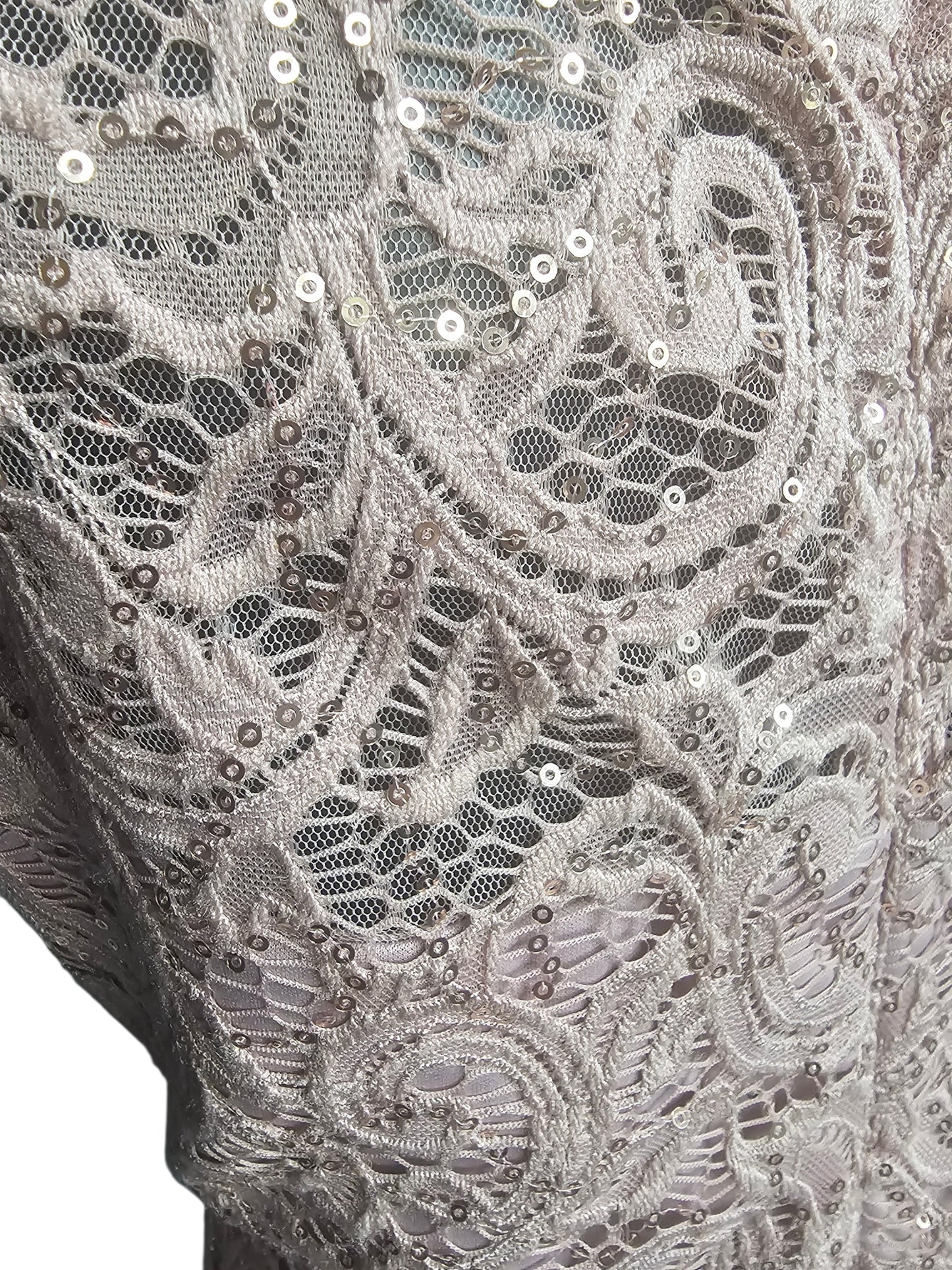 Mauve Beaded Belt/Lace Details - Jackie Jon