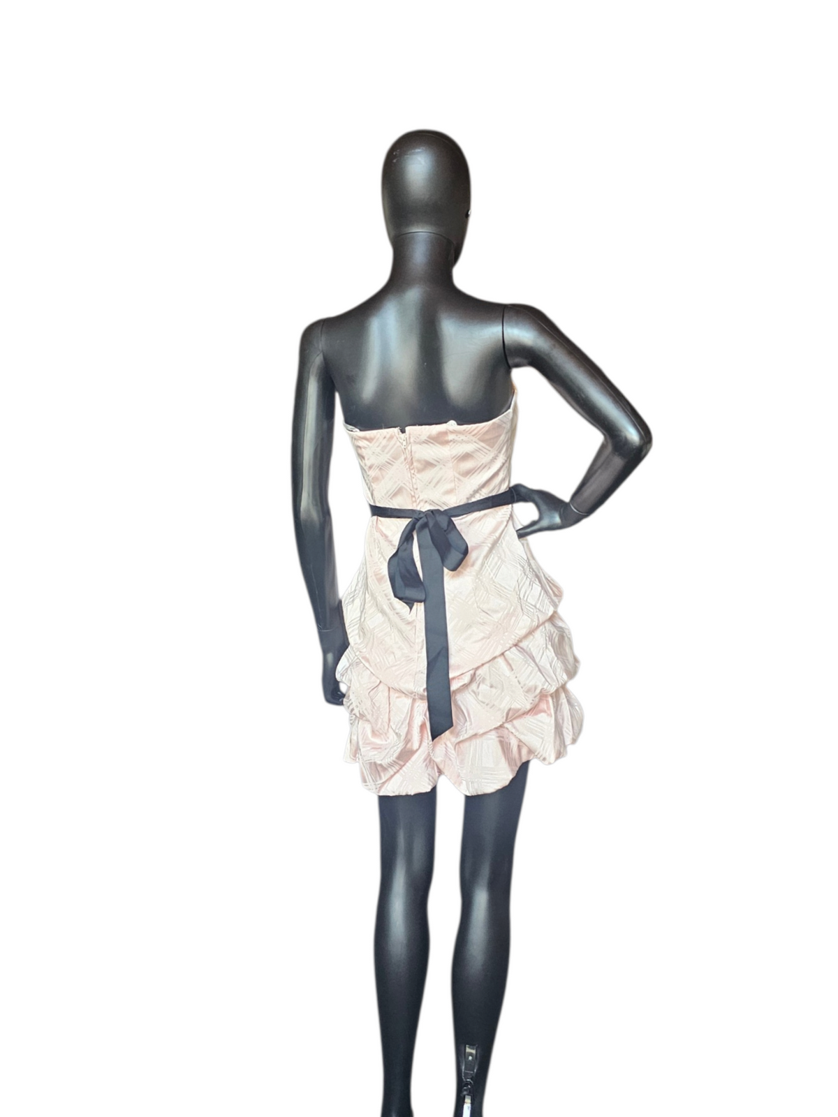 Pink Bubble Skirt W/Black Belt Homecoming Dress - City Triangles