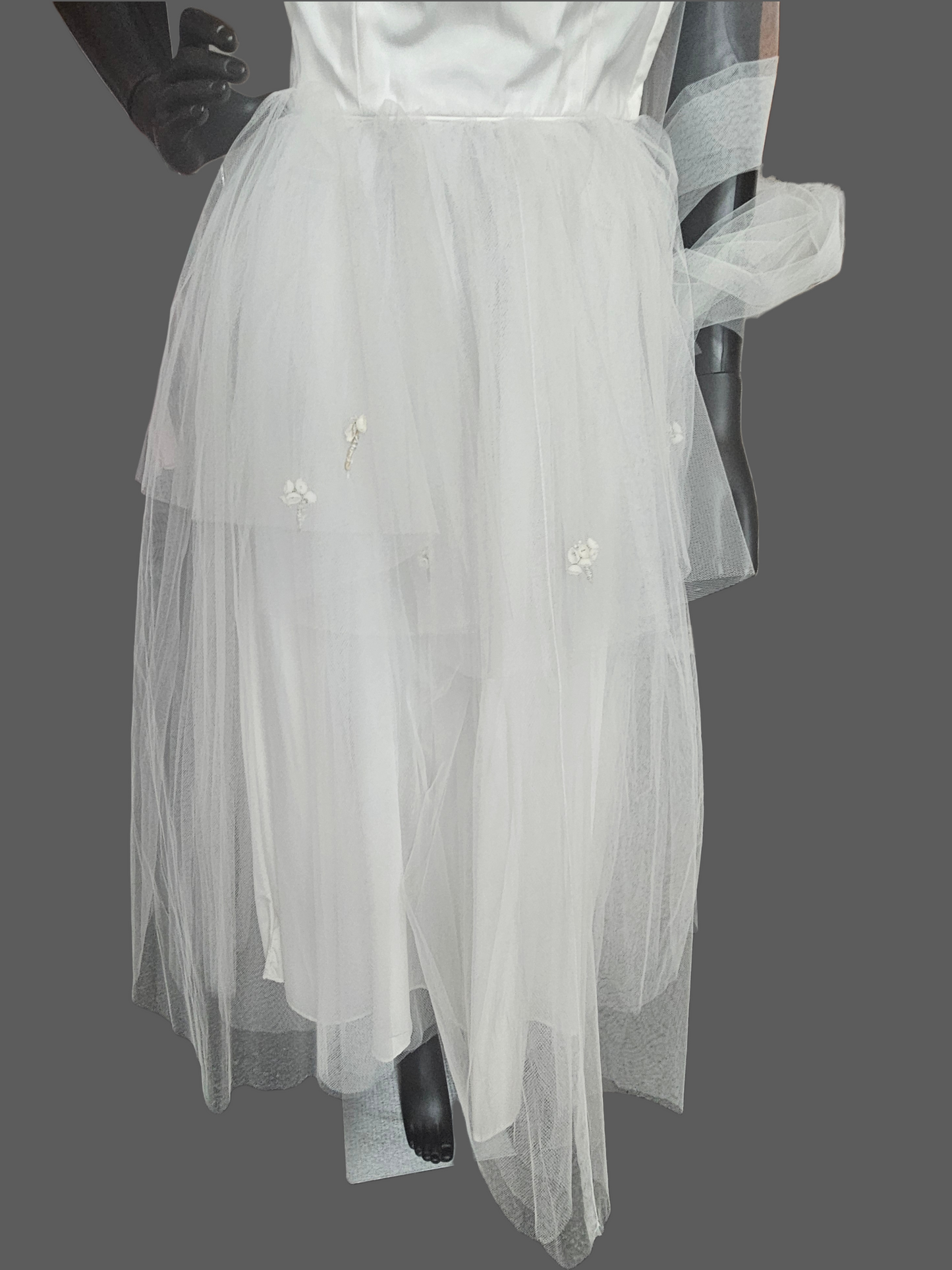 Vintage 50's Tulle Tea-Length Wedding Dress