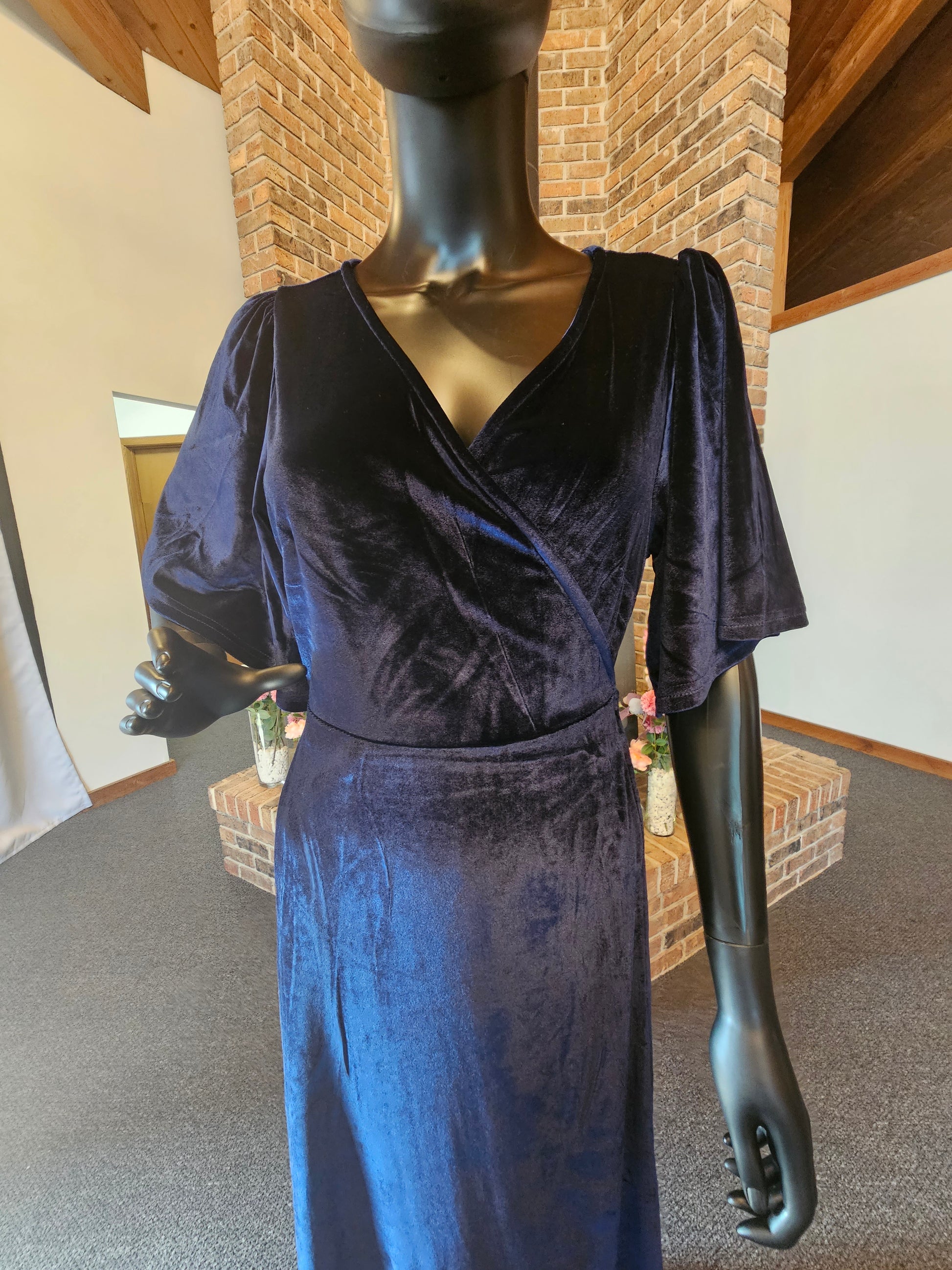 Navy Velvet Baltic Born Wrap Dress Navy Velvet Baltic Born Wrap Dress