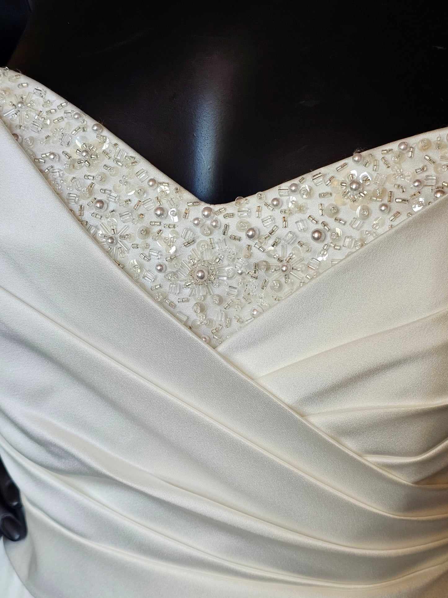 Ivory Satin Side Sweep - Alfred Angelo