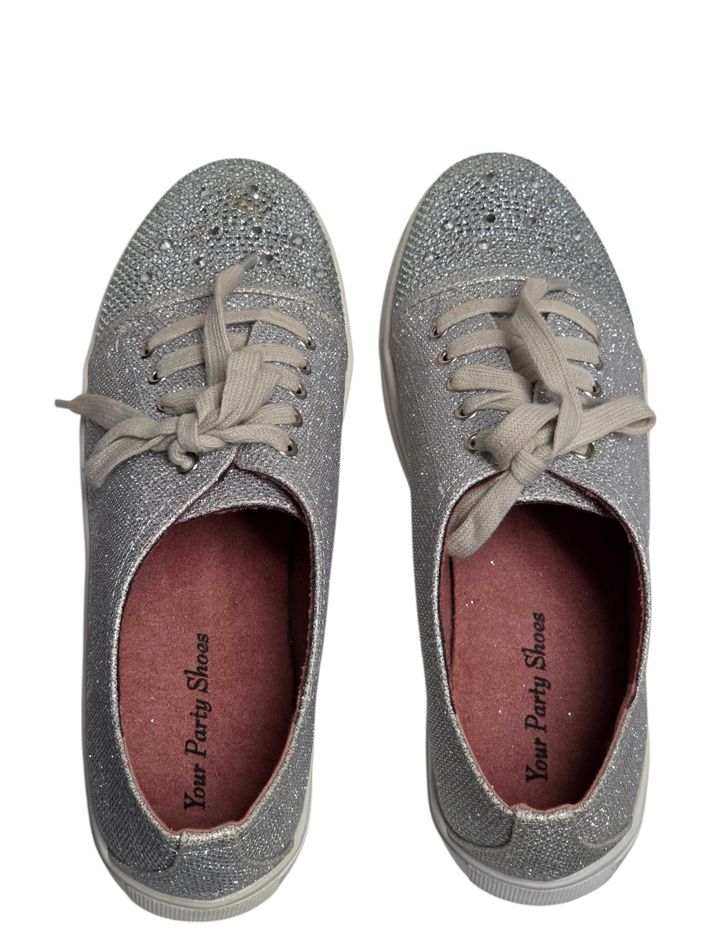 Silver Sparkle Tennis Shoes - Your Party Shoes