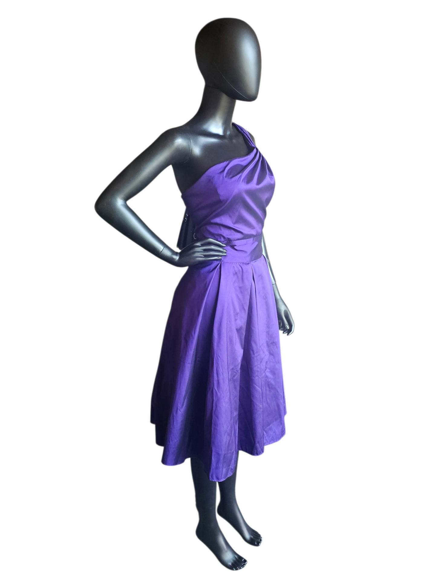 Purple Taffeta One Shoulder Party/Cocktail Dress - Kennedy Blue