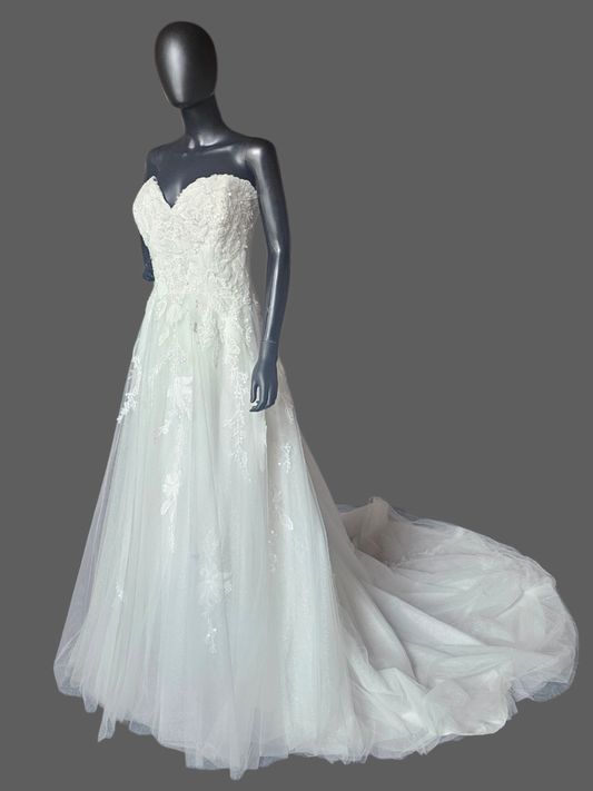 Ivory Maximalist Floral Beaded Sweetheart Wedding Gown - Maggie Sottero
