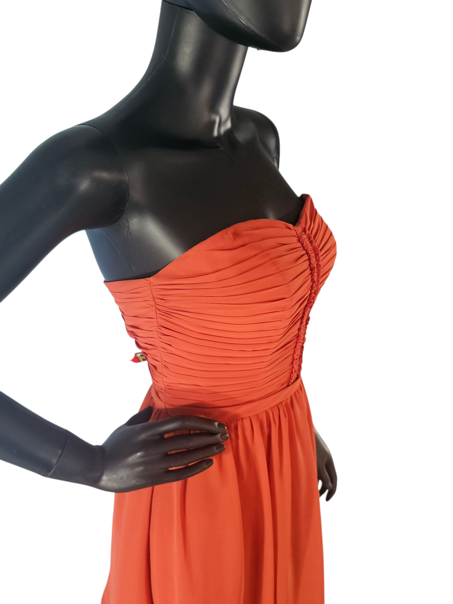 Burnt Orange Chiffon Short Cocktail Dress - Alfred Angelo Burnt Orange Chiffon Short Cocktail Dress - Alfred Angelo
