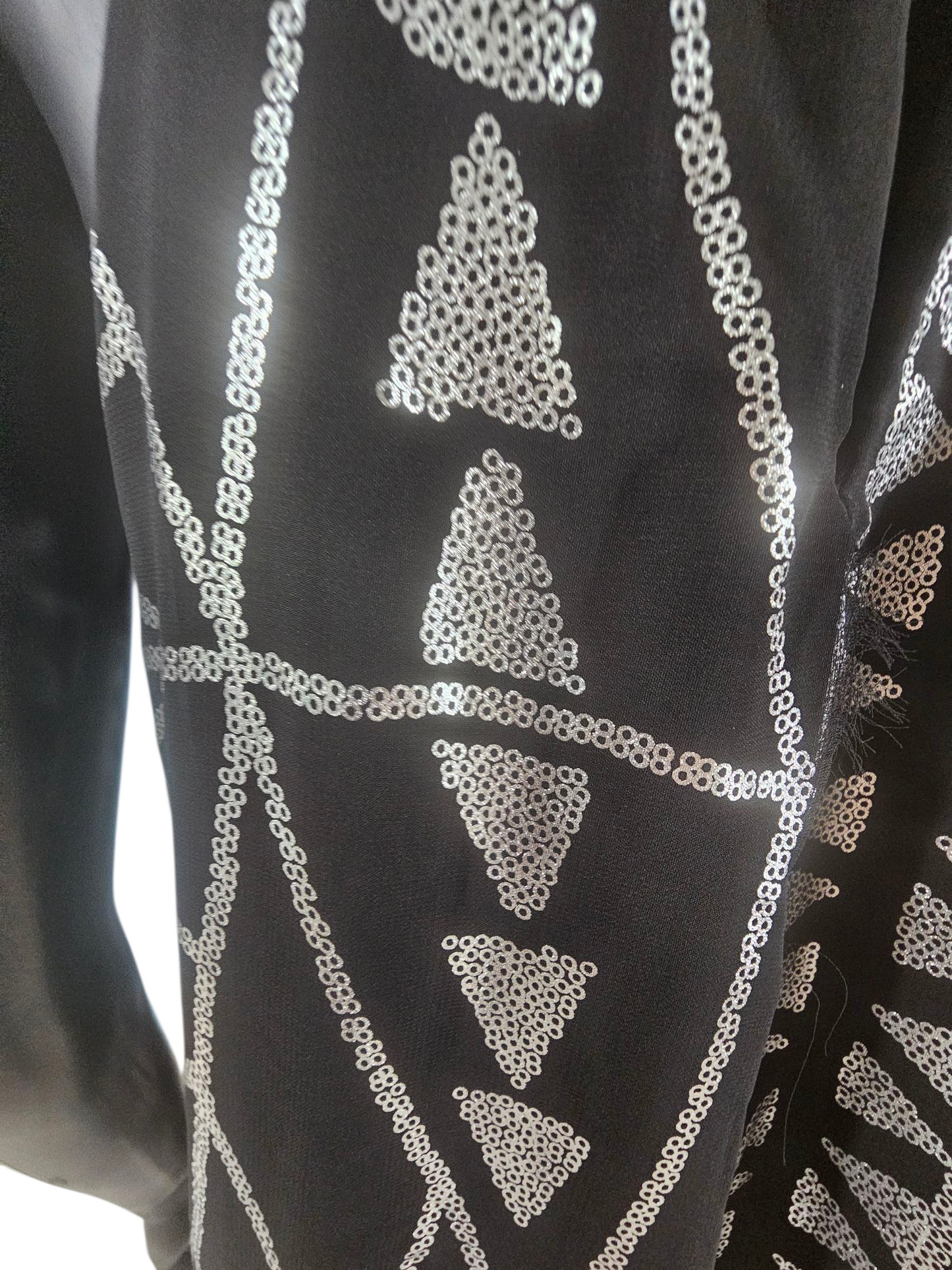 Black/Silver Abstract Halter Dress