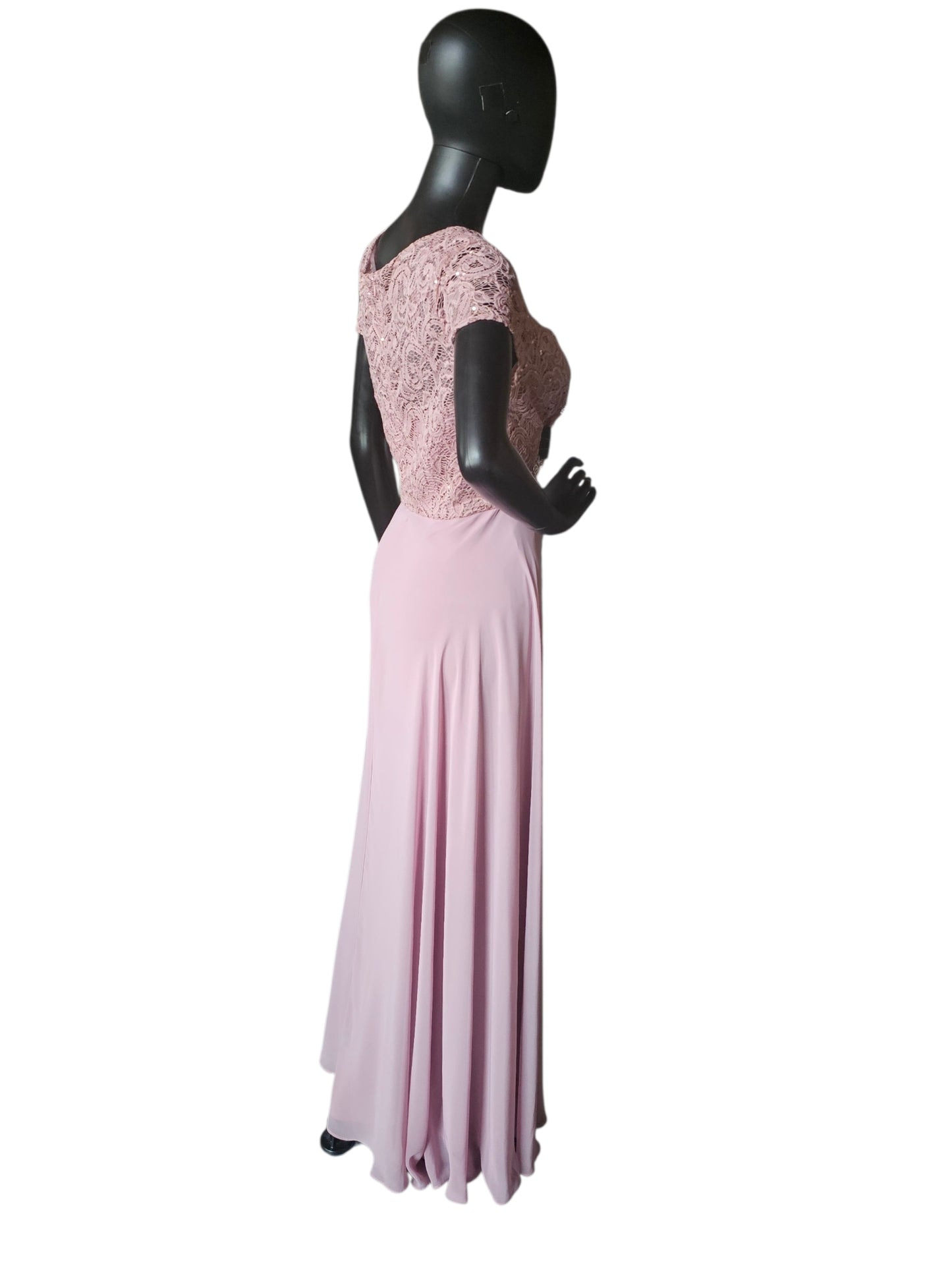 Mauve Beaded Belt/Lace Details - Jackie Jon