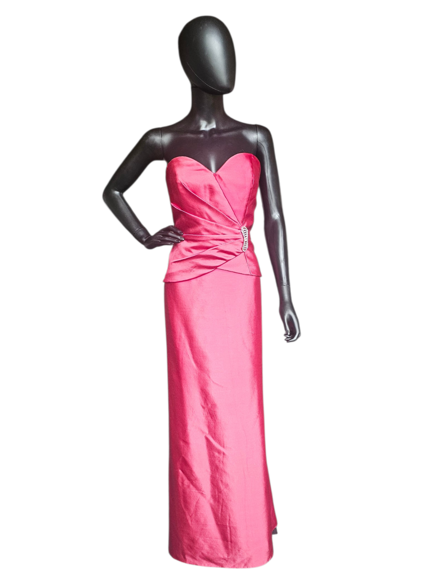Red Mikado Fit/Flare Mothers Dress W/Cropped Jacket Applica Asymmetrical Sweetheart Strapless Formal Dress - Montage