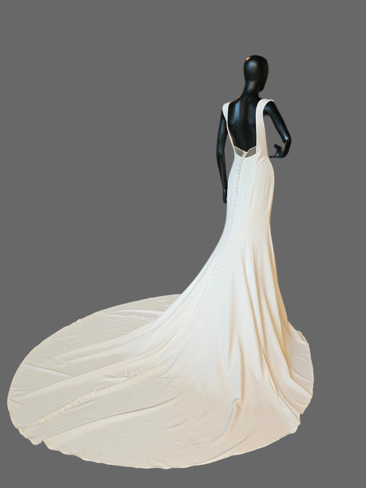 Simple Crepe Open Sides Fit/Flare Wedding Gown - Allure