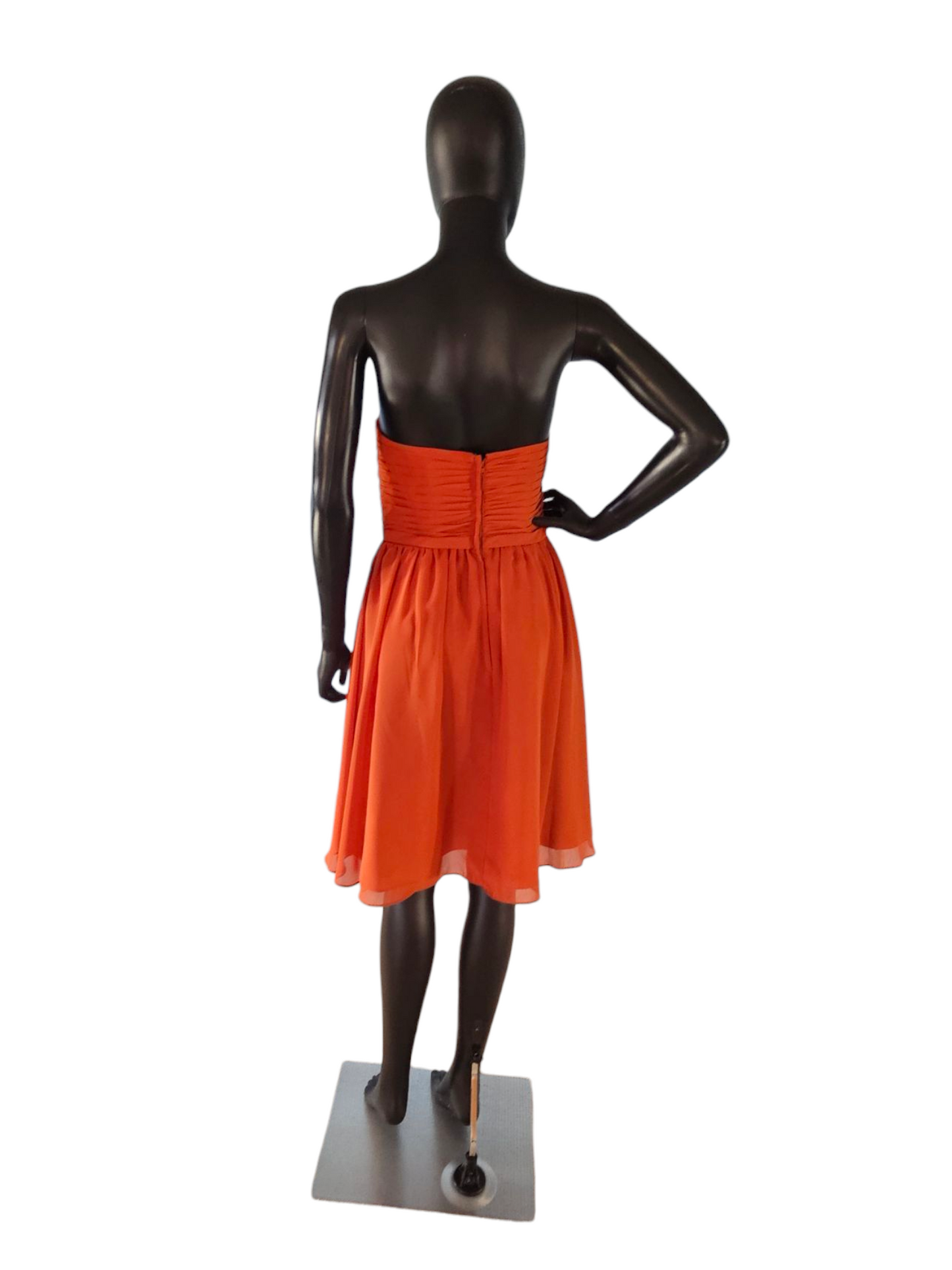 Burnt Orange Chiffon Short Cocktail Dress - Alfred Angelo Burnt Orange Chiffon Short Cocktail Dress - Alfred Angelo
