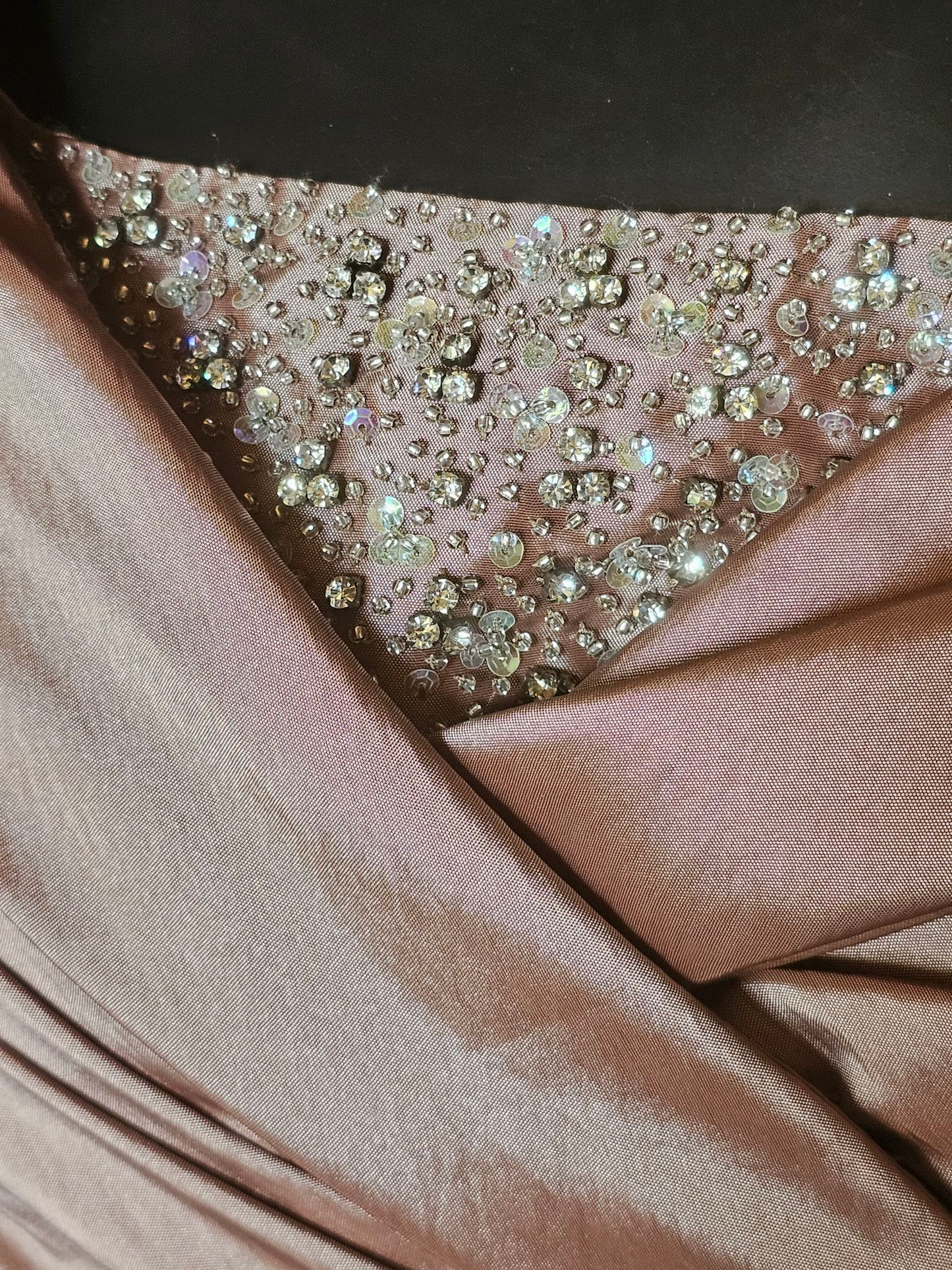 Praline Iridescent Taffeta Portrait Collar Formal Gown - Bonny